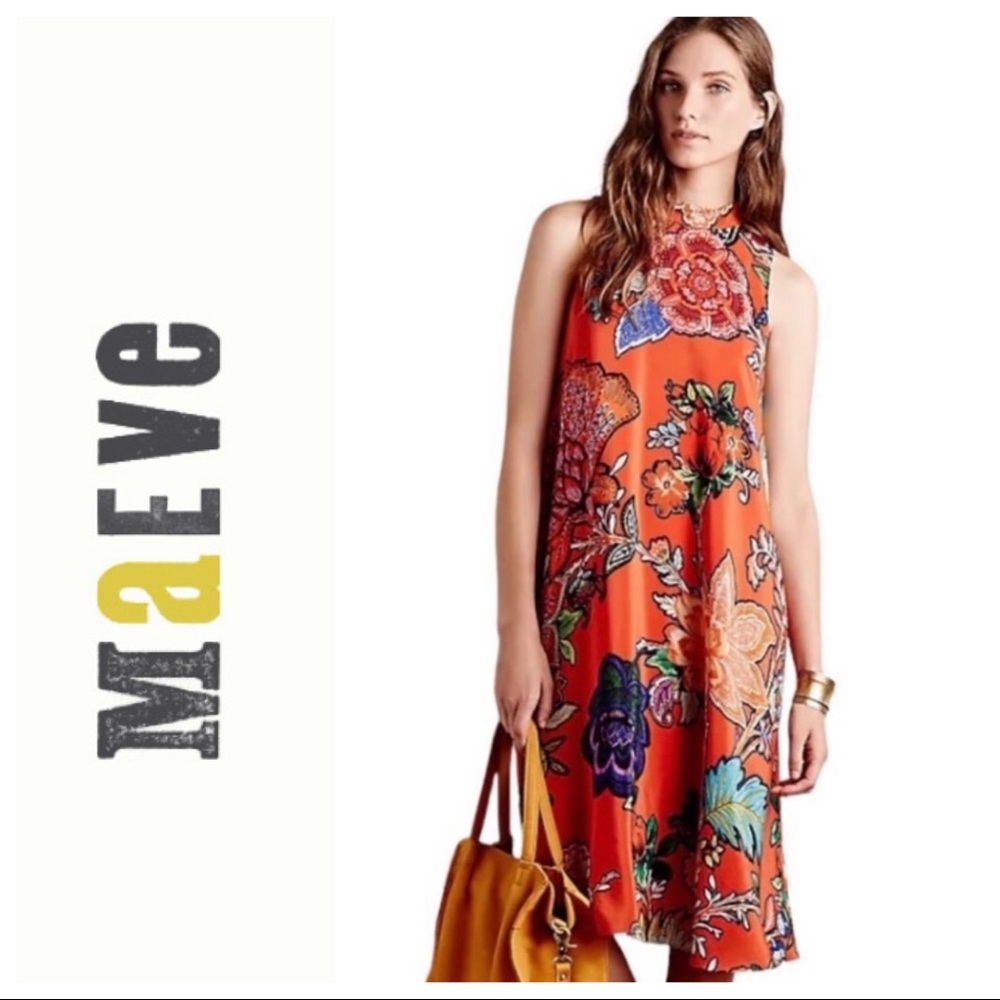 Maeve by Anthropologie Larkhill Floral Sleeveless Swing Dress, Size XS